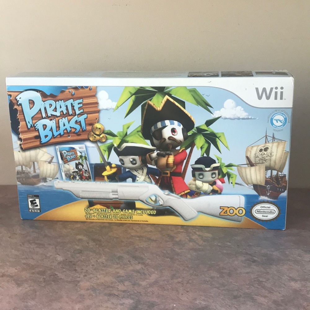 Wii Pirate Blast Game 20” Blaster Gun NINTENDO Console Ship Treasure Caribbean